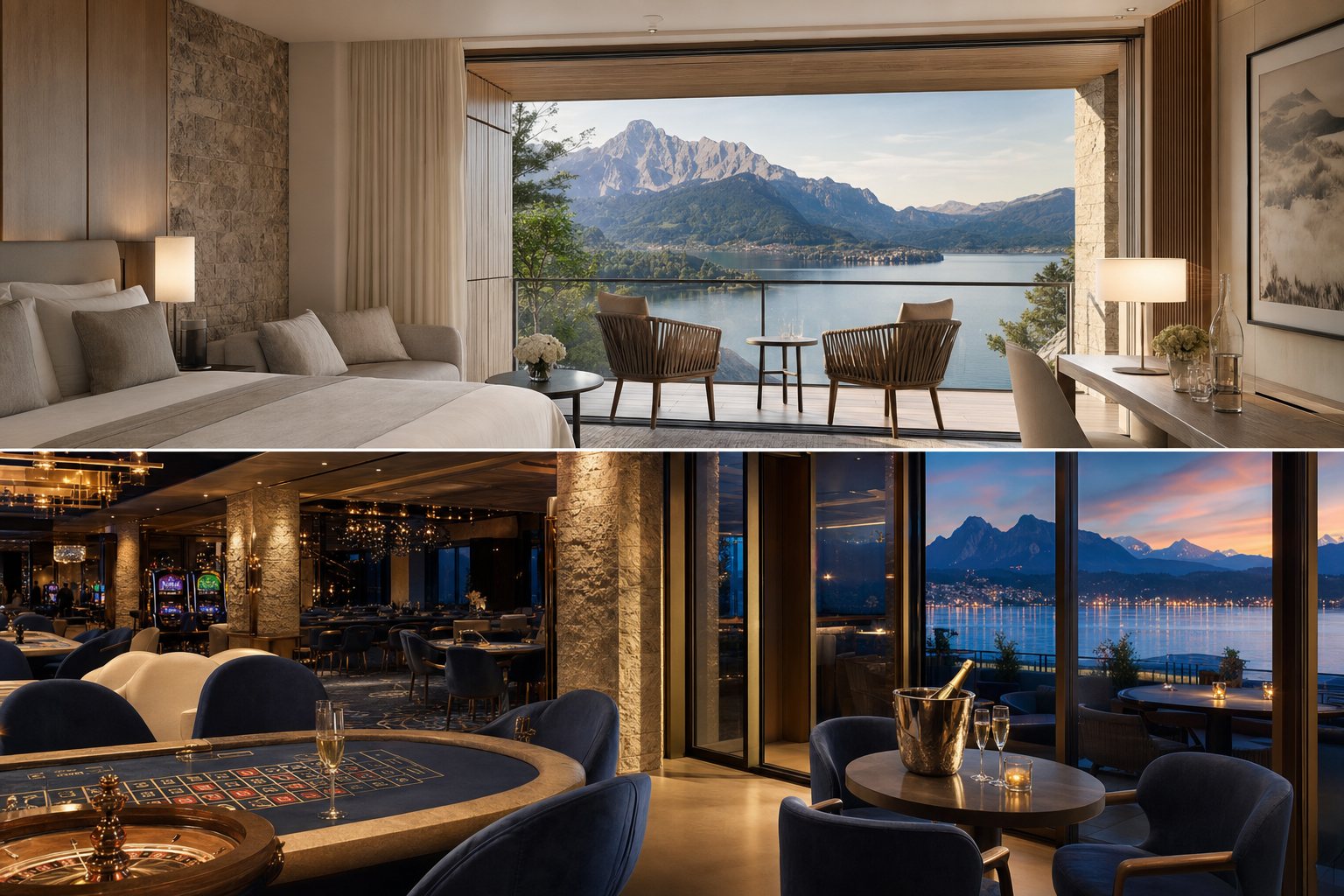 Seeblick Zimmer und Turm-Suite